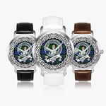 Paterson Scottish Clan Tartan Crest Badge Silver Automatic Watch Size 46mm