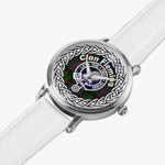 Fleming Scottish Clan Tartan Badge Crest Silver Automatic Watch Size 46mm