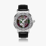 Scottish Crosbie Clan Tartan Crest Badge Silver Automatic Watch Size 46mm