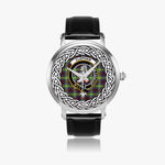 Clephane Scottish Clan Tartan Crest Badge Silver Automatic Watch Size 46mm