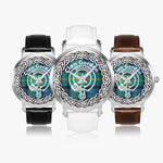 Scottish Gordon Ancient Clan Tartan Crest Badge Silver Automatic Watch Size 46mm
