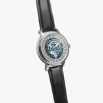 McCorquodale Clan Tartan Crest Badge Silver Automatic Watch Size 46mm