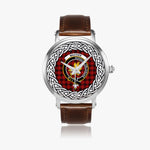 MacIver Scottish Clan Tartan Crest Badge Silver Automatic Watch Size 46mm