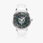 Clan Sutherland Crest & Tartan Knot Sterling Silver Unisex Automatic Watch (Silver) Size 46mm