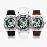 Durie Scottish Clan Tartan Crest Badge Silver Automatic Watch Size 46mm