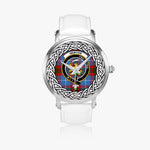 Newton Scottish Clan Tartan Crest Badge Silver Automatic Watch Size 46mm