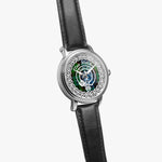 Scottish Fletcher Clan Tartan Crest Badge Silver Automatic Watch Size 46mm