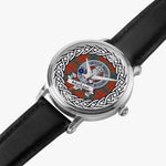 Maclean Scottish Clan Tartan Crest Badge Silver Automatic Watch Size 46mm