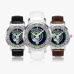 Dickson Scottish Clan Tartan Crest Badge Silver Automatic Watch Size 46mm