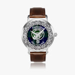 Pinkerton Scottish Clan Tartan Crest Badge Silver Automatic Watch Size 46mm