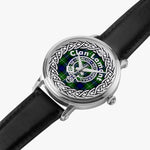 Scottish Lamont Clan Tartan Crest Badge Silver Automatic Watch Size 46mm