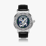 Hope Scottish Clan Tartan Crest Badge Silver Automatic Watch Size 46mm