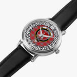 Moubray Scottish Clan Tartan Crest Badge Silver Automatic Watch Size 46mm