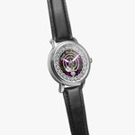 McDonald Scottish Clan Tartan Badge Silver Automatic Watch Size 46mm
