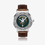 MacCallum Scottish Clan Tartan Crest Badge Silver Automatic Watch Size 46mm