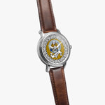 Houston Scottish Clan Tartan Crest Badge Silver Automatic Watch Size 46mm