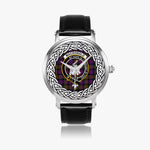 Macdonalds Of Ranald Scottish Clan Tartan Crest Badge Silver Automatic Watch Size 46mm