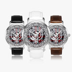 Borthwick Ancient Scottish Clan Tartan Crest Badge Silver Automatic Watch Size 46mm