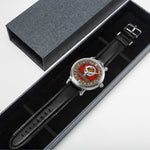 Scottish Munro Celtic Circle Silver Automatic Watch Size 46mm