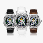 Dundas Scottish Clan Tartan Crest Badge Silver Automatic Watch Size 46mm