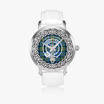 McCorquodale Clan Tartan Crest Badge Silver Automatic Watch Size 46mm