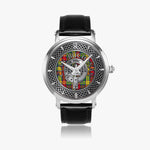 Clan Buchanan Crest & Tartan Knot Sterling Silver Unisex Automatic Watch (Silver) Size 46mm