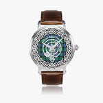 Scottish Morrison Clan Tartan Crest Badge Silver Automatic Watch Size 46mm