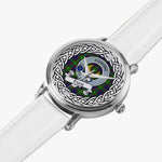 Durie Scottish Clan Tartan Crest Badge Silver Automatic Watch Size 46mm