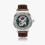 Maitland Scottish Clan Tartan Crest Badge Silver Automatic Watch Size 46mm