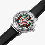 McCulloch Clan Tartan Crest Badge Silver Automatic Watch Size 46mm