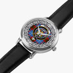 Newton Scottish Clan Tartan Crest Badge Silver Automatic Watch Size 46mm