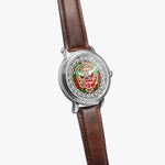 Burns Scottish Clan Tartan Crest Badge Silver Automatic Watch Size 46mm