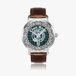 Rose Hunting Scottish Clan Tartan Crest Badge Silver Automatic Watch Size 46mm