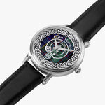 Stevenson Scottish Clan Tartan Crest Badge Silver Automatic Watch Size 46mm