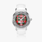 Scottish Dalziel Clan Tartan Crest Badge Silver Automatic Watch Size 46mm