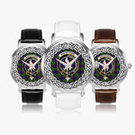 Whitefoord Scottish Clan Tartan Crest Badge Silver Automatic Watch Size 46mm