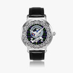 Galbraith Scottish Clan Tartan Crest Badge Silver Automatic Watch Size 46mm