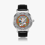 Gibson Scottish Clan Tartan Crest Badge Silver Automatic Watch Size 46mm