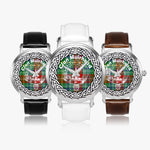 Scottish Muirhead Clan Tartan Crest Badge Silver Automatic Watch Size 46mm