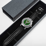 Don Scottish Clan Tartan Crest Badge Silver Automatic Watch Size 46mm