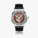 Scottish Forrester Clan Tartan Crest Badge Silver Automatic Watch Size 46mm