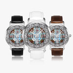 Scottish Anderson Clan Tartan Crest Badge Silver Automatic Watch Size 46mm