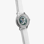 Carmichael Scottish Clan Tartan Crest Badge Silver Automatic Watch Size 46mm