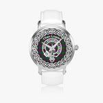 Scottish Logan Clan Tartan Crest Badge Silver Automatic Watch Size 46mm