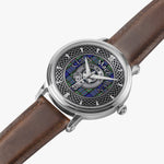 Clan MacLaren Crest & Tartan Knot Sterling Silver Unisex Automatic Watch (Silver) Size 46mm