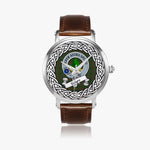 Gayre Scottish Clan Tartan Crest Badge Silver Automatic Watch Size 46mm