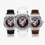 Macdonnell Scottish Clan Tartan Crest Badge Silver Automatic Watch Size 46mm
