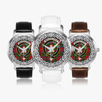 MacCulloch (McCulloch) Scottish Clan Tartan Crest Badge Silver Automatic Watch Size 46mm