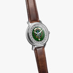Ged Scottish Clan Tartan Crest Badge Silver Automatic Watch Size 46mm
