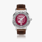 Scottish Hamilton Clan Tartan Crest Badge Silver Automatic Watch Size 46mm